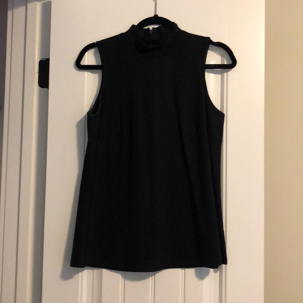 Black mock neck tank top